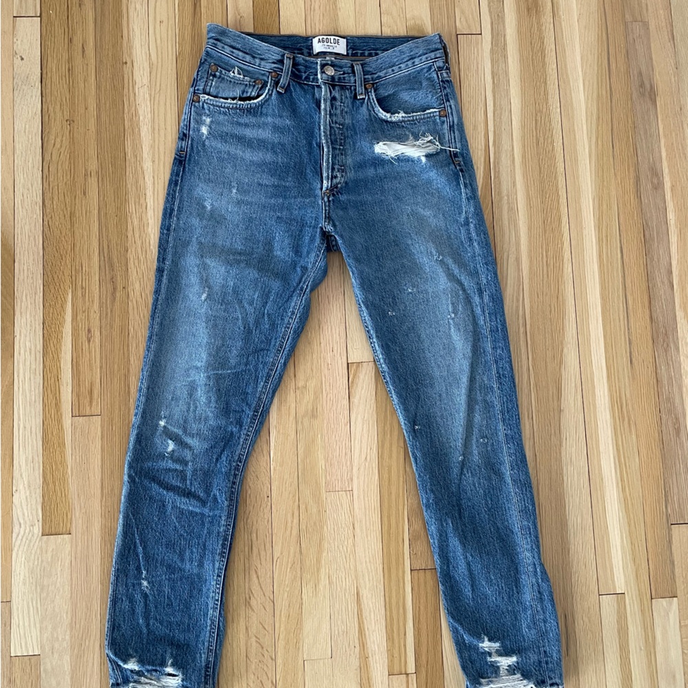 Agolde Distressed Blue Jeans